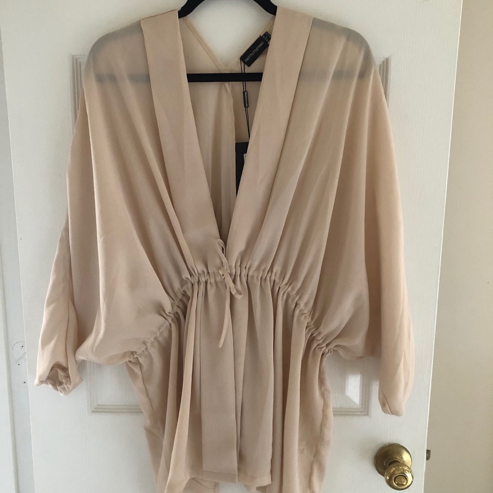 Tan blouse from pretty little thing